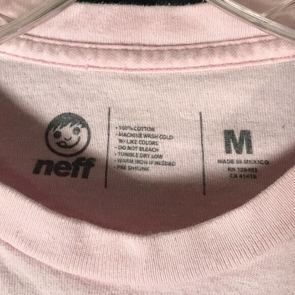 NEFF Pink Checkerboard Rose Short Sleeve  Tee T Shirt - Picture 4 of 5